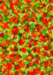 flowers watercolor artwork as background, colorful hand drawn illustration, creative artwork