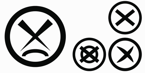 Cancel icon. Prohibition of action. Stop procedure. Cancel download. Vector icon.