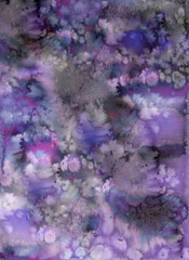 Magic watercolor background hand drawing. Drawing on paper, scanned image.