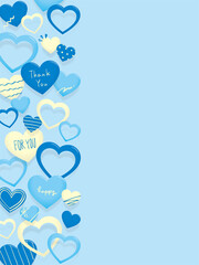 ホワイトデーの背景フレーム、3色のハート