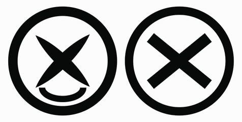 Cancel icon. Prohibition of action. Stop procedure. Cancel download. Vector icon.