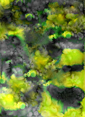 Magic watercolor background hand drawing. Drawing on paper, scanned image.