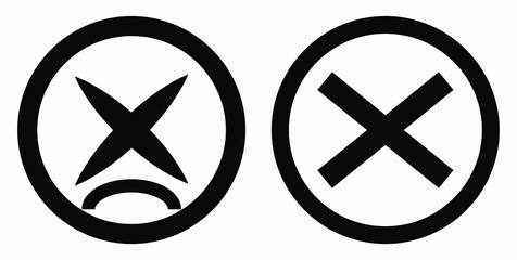 Cancel icon. Prohibition of action. Stop procedure. Cancel download. Vector icon.