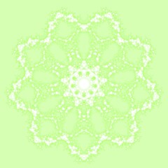Mandala in green color for relaxation and meditation. Patterns for decoration. The mandala pattern. Blue ethnic patterns. An abstraction. Meditation circle. 