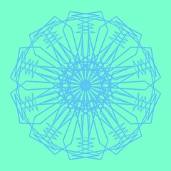 Mandala in green color for relaxation and meditation. Patterns for decoration. The mandala pattern. Blue ethnic patterns. An abstraction. Meditation circle. 