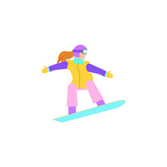snowboarding on white background