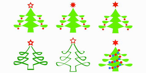 Christmas tree. Christmas. New Years holiday. Decorations for Christmas. Vector icon.