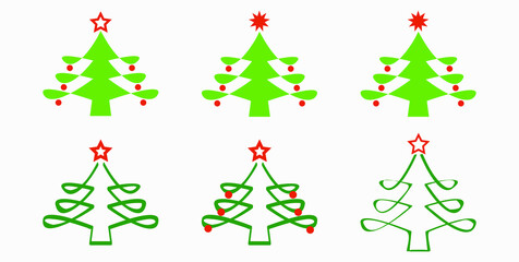Fototapeta premium Christmas tree. Christmas. New Years holiday. Decorations for Christmas. Vector icon.