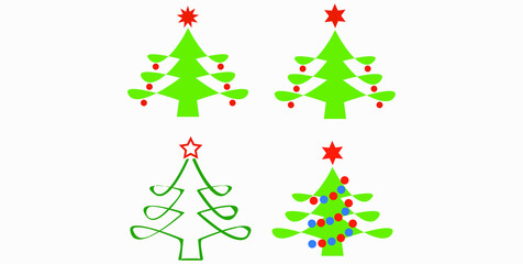 Christmas tree. Christmas. New Years holiday. Decorations for Christmas. Vector icon.