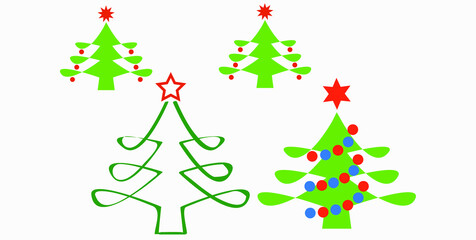 Christmas tree. Christmas. New Years holiday. Decorations for Christmas. Vector icon.