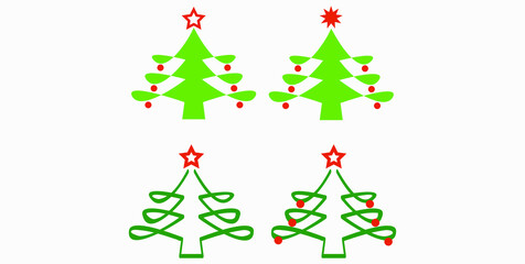 Fototapeta premium Christmas tree. Christmas. New Years holiday. Decorations for Christmas. Vector icon.