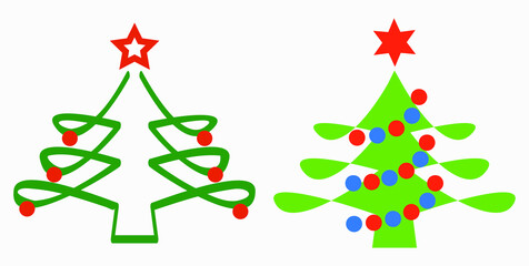 Fototapeta na wymiar Christmas tree. Christmas. New Years holiday. Decorations for Christmas. Vector icon.