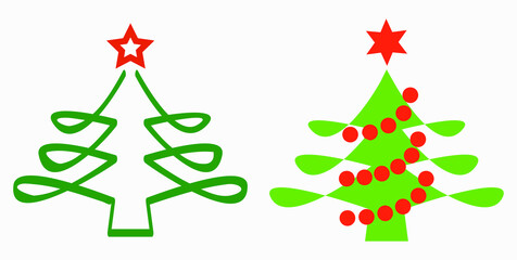 Naklejka na ściany i meble Christmas tree. Christmas. New Years holiday. Decorations for Christmas. Vector icon.