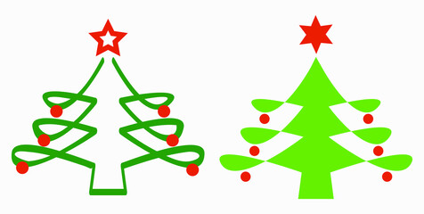 Christmas tree. Christmas. New Years holiday. Decorations for Christmas. Vector icon.