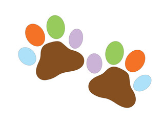 Flat pet (paw) icon. Vector illustration