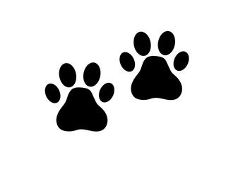 Flat black pet (paw) icon. Vector illustration