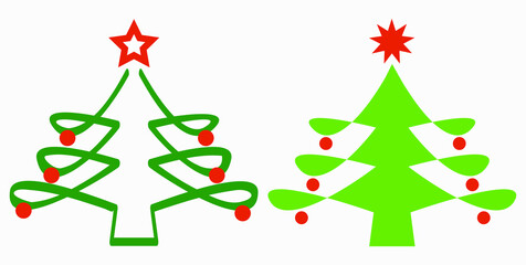 Christmas tree. Christmas. New Years holiday. Decorations for Christmas. Vector icon.