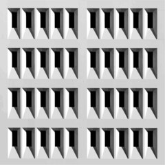 Monochrome vector designs of architectural buildings. Appearance and models in case of black and white shade. shadow