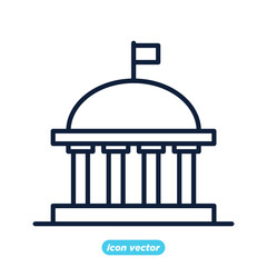 Museum Building icon template color editable. Museum Building symbol vector illustration for graphic and web design.