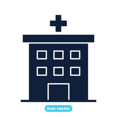 hospital building icon template color editable. hospital building symbol vector illustration for graphic and web design.