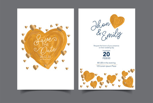 love symbols wedding Invitation card, save the date, thank you, rsvp template. Vector. 
