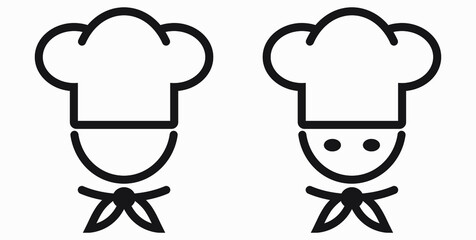 Chef icon. Kitchen utensils. Cafe icon. Fast food illustration. Vector icon.