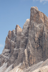 Fototapeta na wymiar Detail of vertical Dolomites wall in Italy