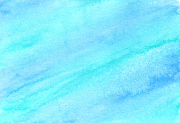 Abstract colorful watercolor background. Watercolor wet texture. Blue, mint and green colors mixed together. Gradient with splash texture. Interior picture with lines. Beautiful creative print