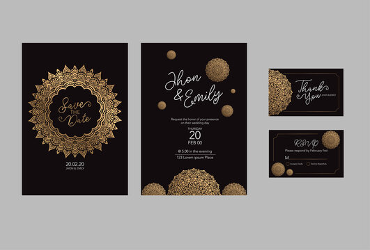 mandala wedding Invitation card