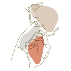 Silhouette. Hands. Face silhouette kissing hand