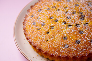 Orange cake with chocolate, delicious french recipe.