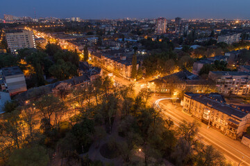 Fototapeta premium Sunset in the city on the roof. ODESSA, UKRAINE
