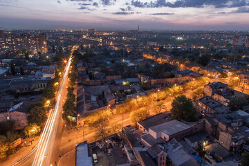 Fototapeta premium Sunset in the city on the roof. ODESSA, UKRAINE