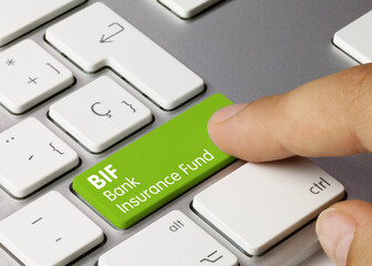 BIF Bank Insurance Fund - Inscription on Green Keyboard Key.