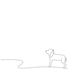 Dog one line drawing, vector illustration
