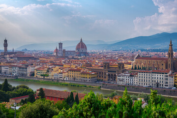 Obraz premium The Arno embankment in Florence, Italy.
