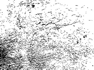 Grungy vector texture of brushed plaster wall. Faded concrete surface. Black splatter on white background