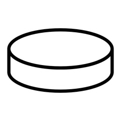 Ice Hockey Ball Concept Vector line Icon Design, Ice hockey Symbol on white background, contact team game Sign, Winter Sport equipment Stock,