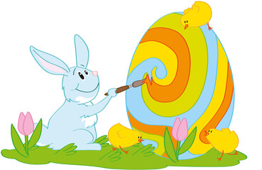 Easter rabbit with an Easter egg