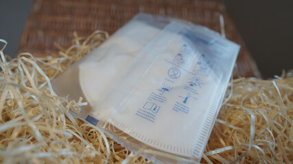 FFP2 respirator face mask for protection against the Covid-19 Corona Virus Pandemic.