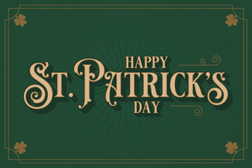 Patrick day card. Patrick lettering on green