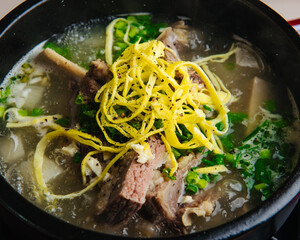 Korean traditional soup with beef short ribs