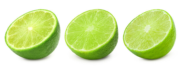 Juicy slice of lime isolated on white isolated on white background,Collection,Set.