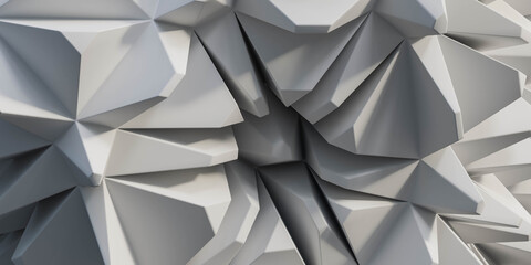 White abstract structure of futuristic design surface technology concept 3d render illustration