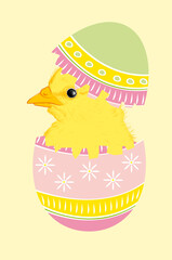 Easter egg with hatching chicken