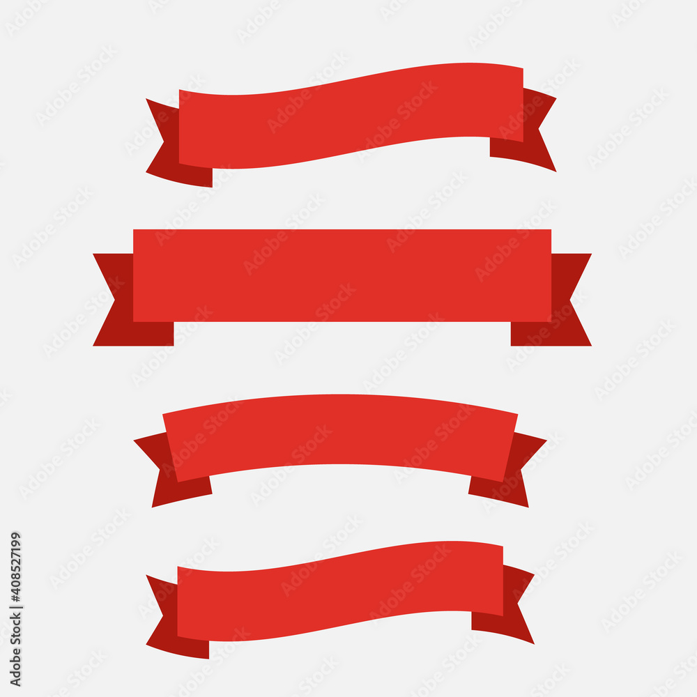 Canvas Prints glossy red ribbon vector. banner ribbon vector set