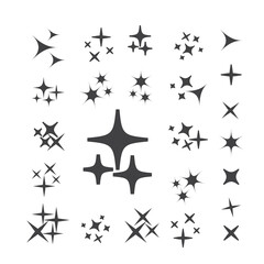 Icon star. Sparkles collection. Sparks vector icons set