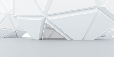 white futuristic architecture technology concept building 3d render illustration