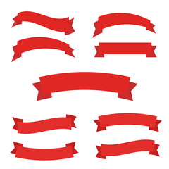 Obraz premium Set of ribbons for anniversary. Banner ribbon vector