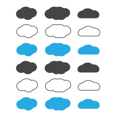 Clouds shapes icons. Cloud application vector background
